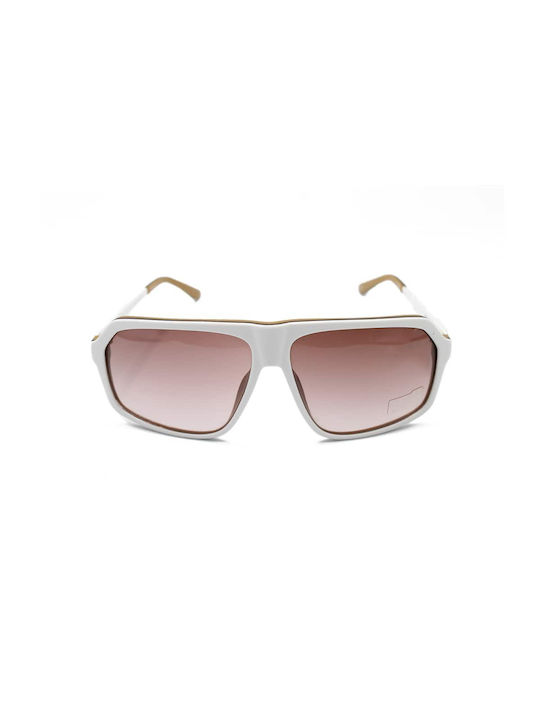Paul Frank Sunglasses with White Plastic Frame and Pink Gradient Lens WHT-BRN-60