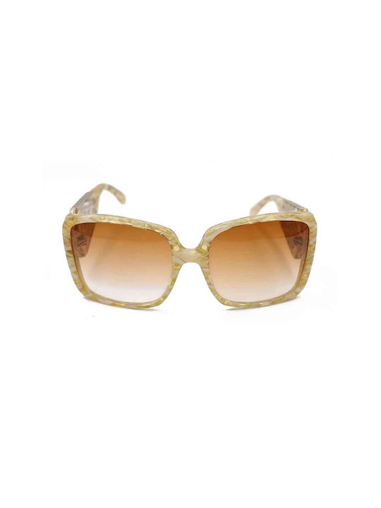 Bottega Veneta Women's Sunglasses with Beige Plastic Frame and Brown Gradient Lens BV9029 029