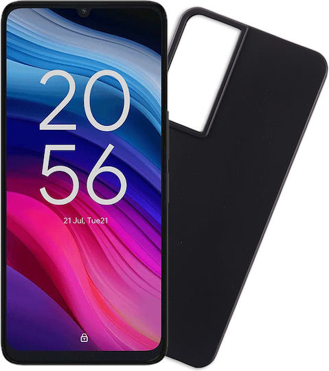 Volte-Tel Back Cover Σιλικόνης με Λουράκι Μαύρο (TCL 505)