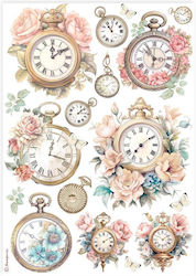 Stamperia A4 Clocks Ριζόχαρτο Decoupage