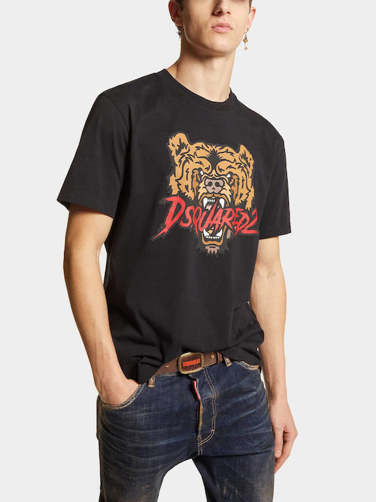 Dsquared2 Ανδρικό T-shirt Κοντομάνικο Μαύρο