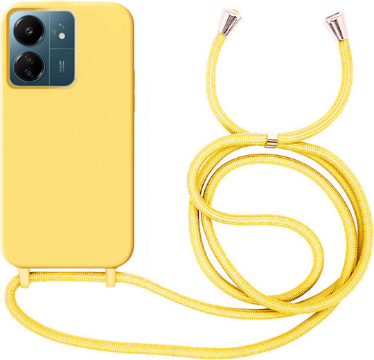 Orso Liquid Back Cover Μεταλλικό με Λουράκι Κίτρινο (Xiaomi Redmi 13C 4G)