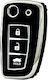 Car Key Cover Case made of with 3 Buttons for Nissan in Black Color