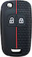 Car Key Cover Case made of with 2 Buttons for Opel in Black Color