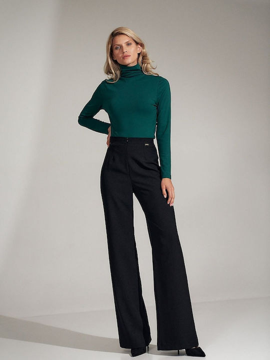 Figl Women's High-waisted Fabric Trousers Black