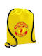 Manchester United F.c Τσάντα Πλάτης Πουγκί Gymbag Κίτρινη Τσέπη 40x48cm & Χονδρά Κορδόνια