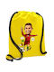 Cristiano Ronaldo Back Bag Drawstring Gymbag Yellow Pocket 40x48cm & Thick Cords