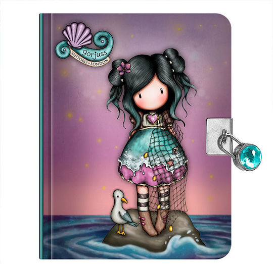 Santoro Notebook Ruled with Padlock Purple