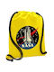 Nasa Badge Τσάντα Πλάτης Πουγκί Gymbag Κίτρινη Τσέπη 40x48cm & Χονδρά Κορδόνια