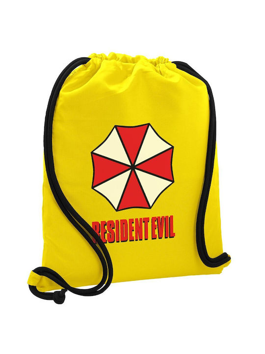 Resident Evil Τσάντα Πλάτης Πουγκί Gymbag Κίτρινη Τσέπη 40x48cm & Χονδρά Κορδόνια