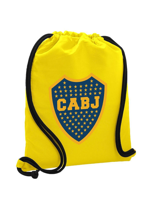 Club Atlético Boca Juniors Backpack Bag Gymbag Yellow Pocket 40x48cm & Thick Cords