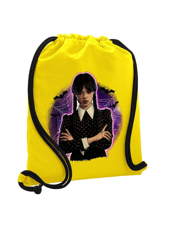 Wednesday Moonlight Backpack Bag Gymbag Yellow Pocket 40x48cm & Thick Cords