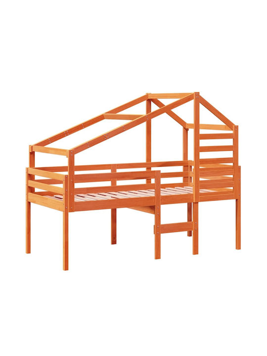 Kinderbett Hochbett Einzeln Braun für Matratze ...