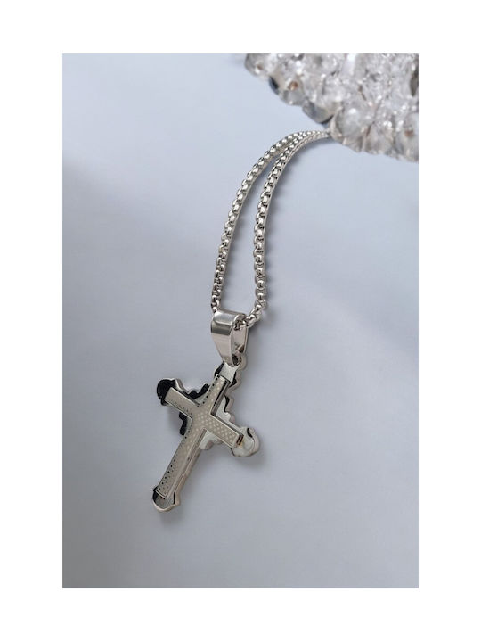 Herren Kreuz aus Stahl mit Kette