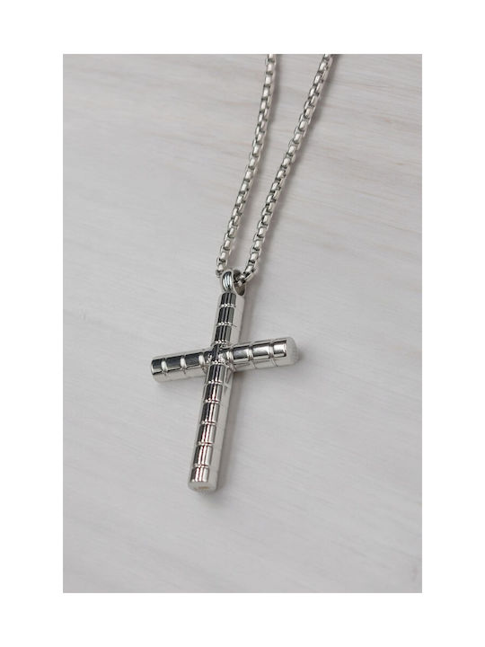 Men's Cross from Steel with Chain