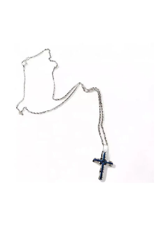 Men's Cross from Steel with Chain