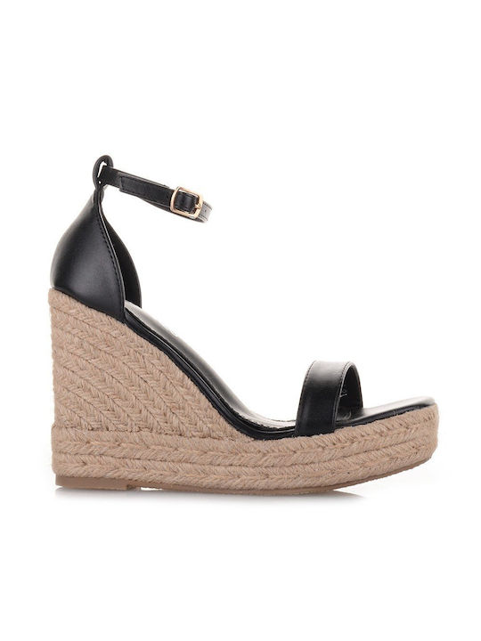 Siamoshoes Platforme dama în stil espadrile Negre