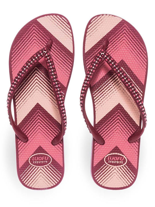 Șlapi În Culoare Burgundy Model