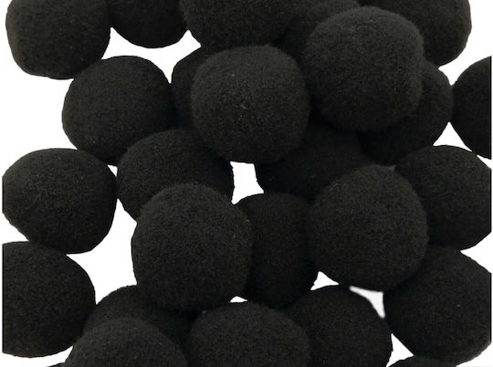Pom Pom Handwerk Schwarz mit Durchmesser 20mm Set 50Stück