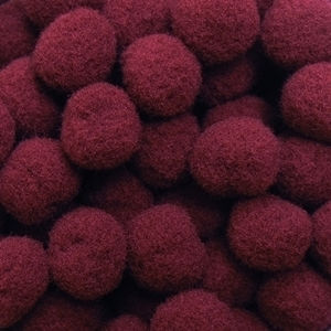 Pom Pom Craft Burgundy with Diameter 13mm Set of 50pcs