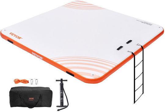 Vevor Inflatable Floating Dock with Handles White 213x213cm