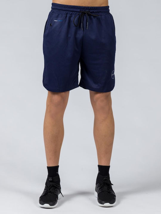 Gsa Men's Training Shorts with Built-in Leggings Blue
