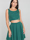 Figl Set with Mini Skirt in Green color