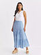 Make your image Maxi Envelope Skirt Blue