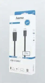 HAMA USB 3.2 Кабел USB-C Мъжки - USB-A Черен 1.5м 00200652