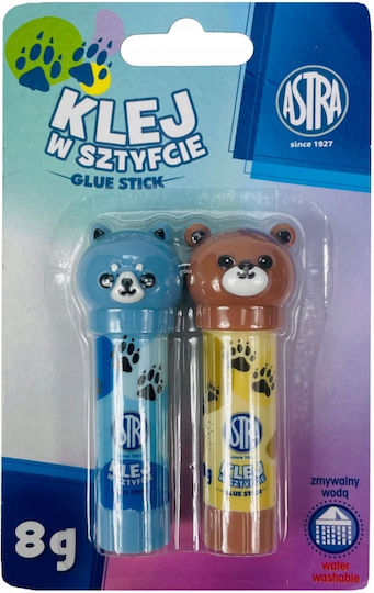 Astra Κόλλα Stick για Χαρτί 8gr 2τμχ Χωρίς Διαλύτες