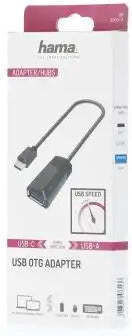 Hama Usb-c Adapter Male Usb 3.2 Gen 1 A Female 5gbit/s 0.15 M Black
