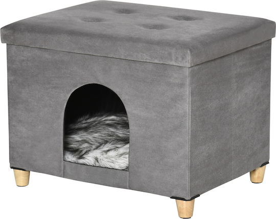 Pawhut House Pillow Cat Gray