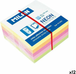 Milan Sticky Note Pads in Cube 250 Sheets 5x5pcs Set of 12pcs