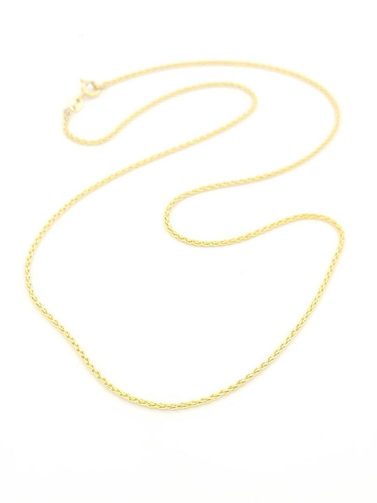 Korifidis Gold Chain Neck Spiral 14K Thin Thickness 1mm and Length 43cm