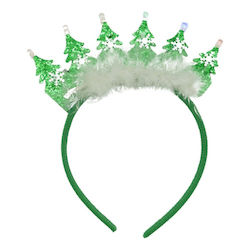 Grünes Stirnband mit Baum-Muster