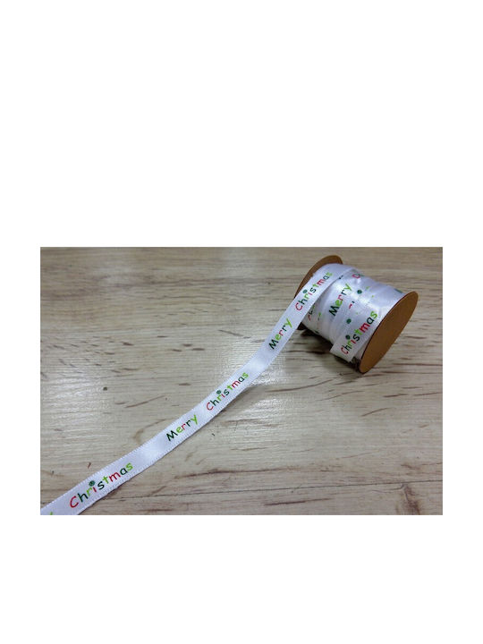 "merry Christmas" Christmas Ribbon White 1pc