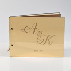 Carte de Urări din Plexiglas Auriu Book002