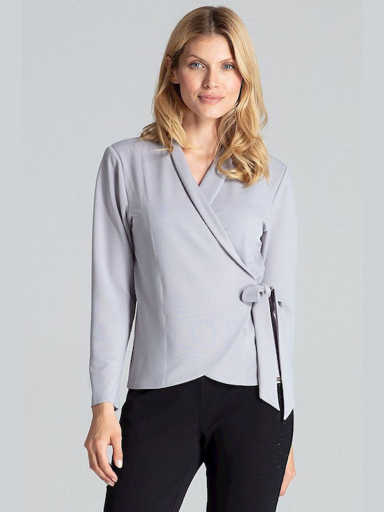 Figl Damen Bluse Langärmelig Gray