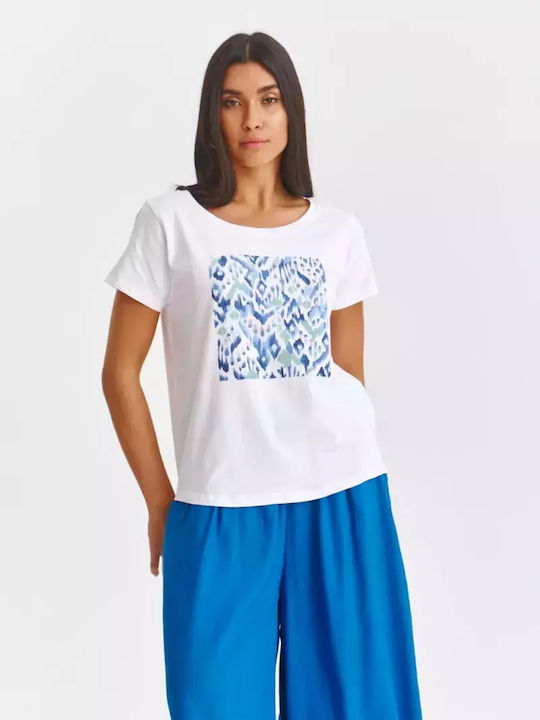 Women's Printed White Blouse