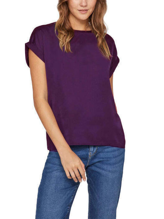 Vila Women's Summer Blouse Cotton Purple