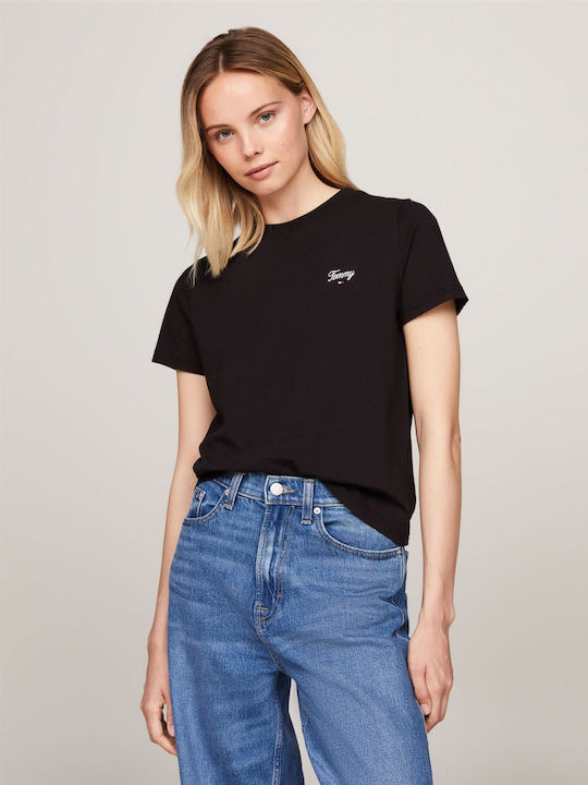 Tommy Hilfiger Script Γυναικείο T-shirt Μαύρο