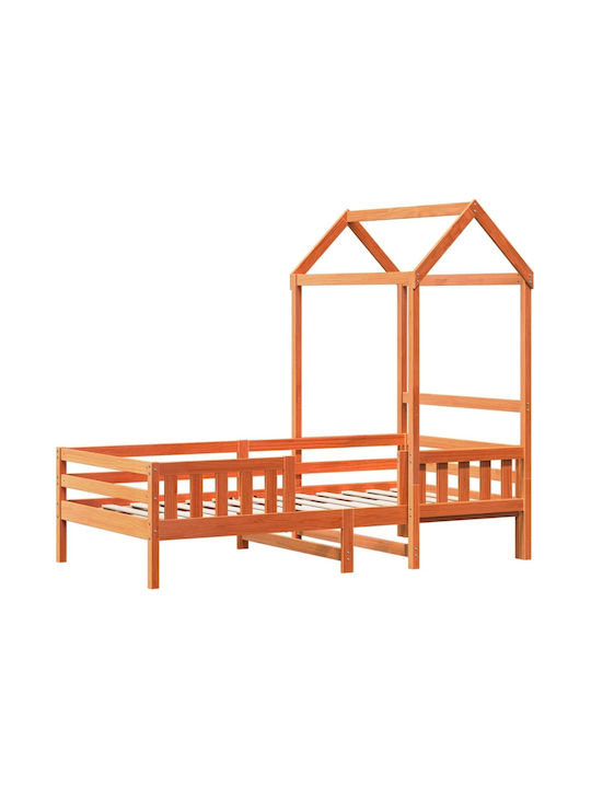Детско Легло Единично Кафяв за Матрак 90x200см