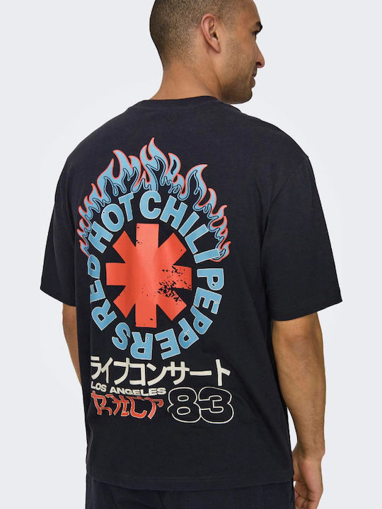 Only & Sons T-shirt Marineblau Kalifornication-Einstellung