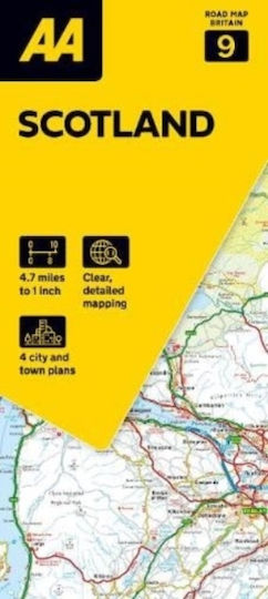 Aa Road Map Scotland Aa Publishing Sheet Map Folded