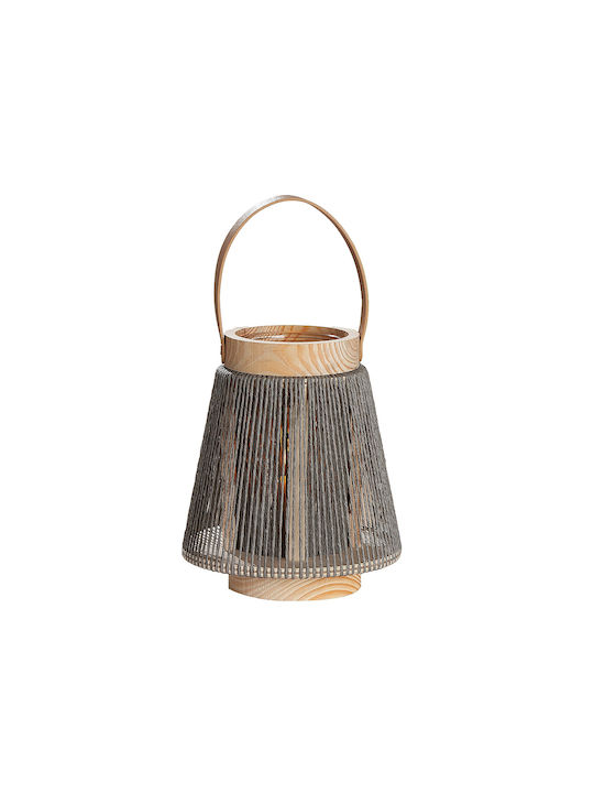 ArteLibre Tabletop Wooden Lantern Gray