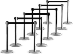Set of Metal Rope Barriers 2 M 6 Pieces Costway Hw55049+