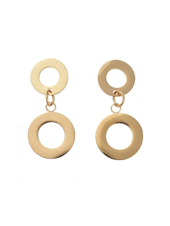 Stainless Steel Hanging Earrings Gold 30mm 1 pair