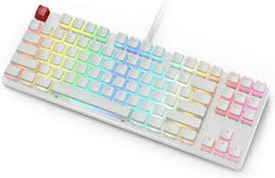 Клавиши Keycaps Glorious Aura Pbt Doubleshot за механична клавиатура с 105 клавиши, бели, US-layout