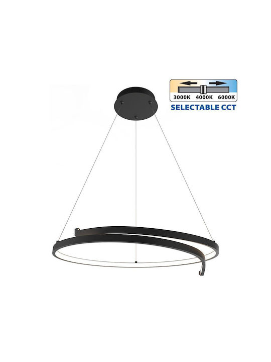 Vivalux Pendant Light Black LED with Warm to Cool White Light 55x55x120cm