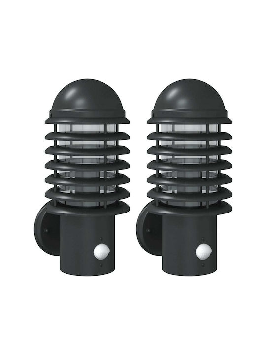 vidaXL Wandmontierte Außenleuchte E27 IP44 15x1...
